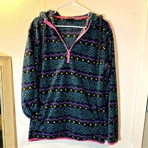 🔥 3/15 SALE 🔥 Valor Collective Casual Aztec Fleece 1/4 Zip Cozy Hooded Fleece